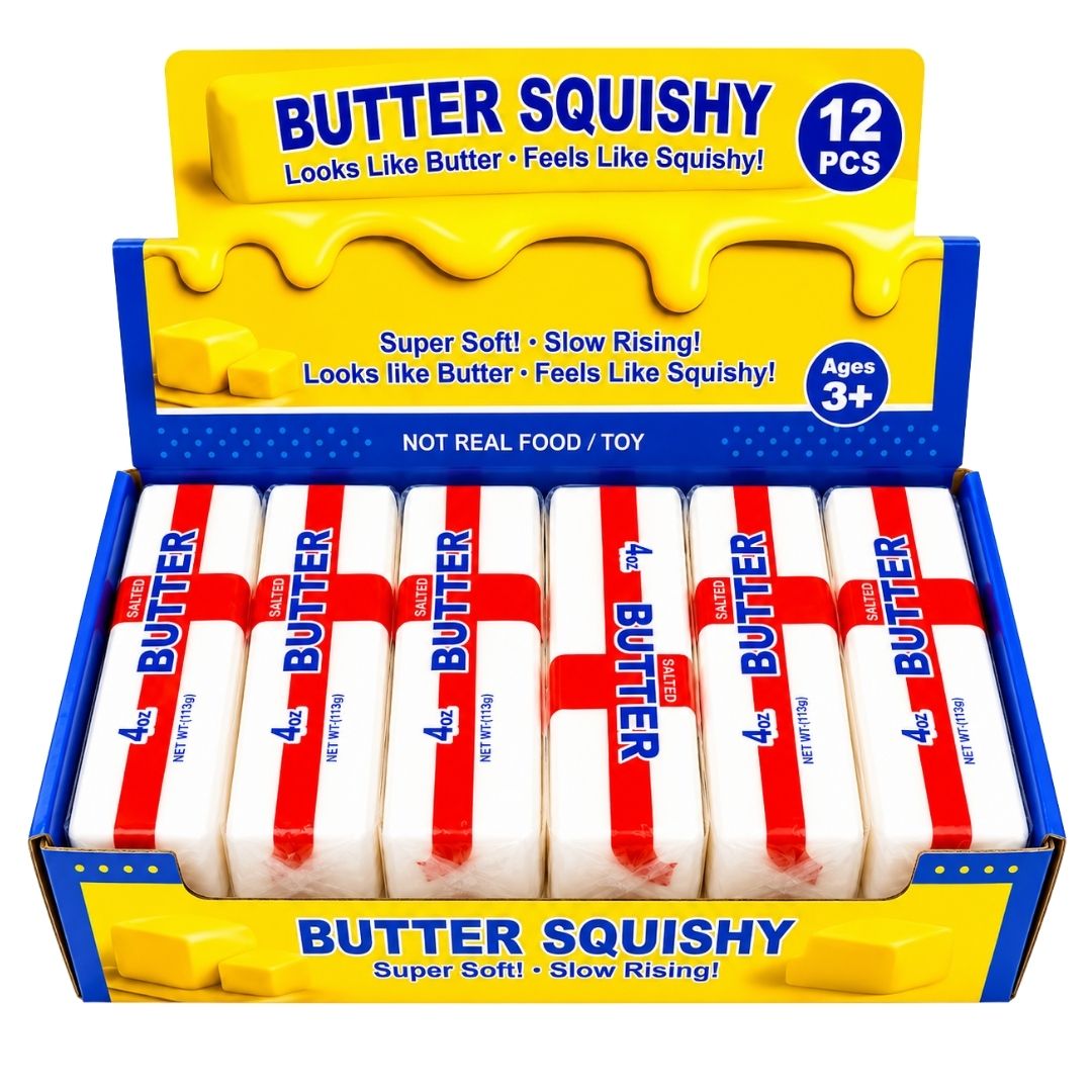 England Butter Medium Slow Rising Squeezy Squishy Toy 13cm